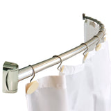 60-Inch Chrome Plated Stainless Steel Curved Shower Curtain Rod - Pluviah